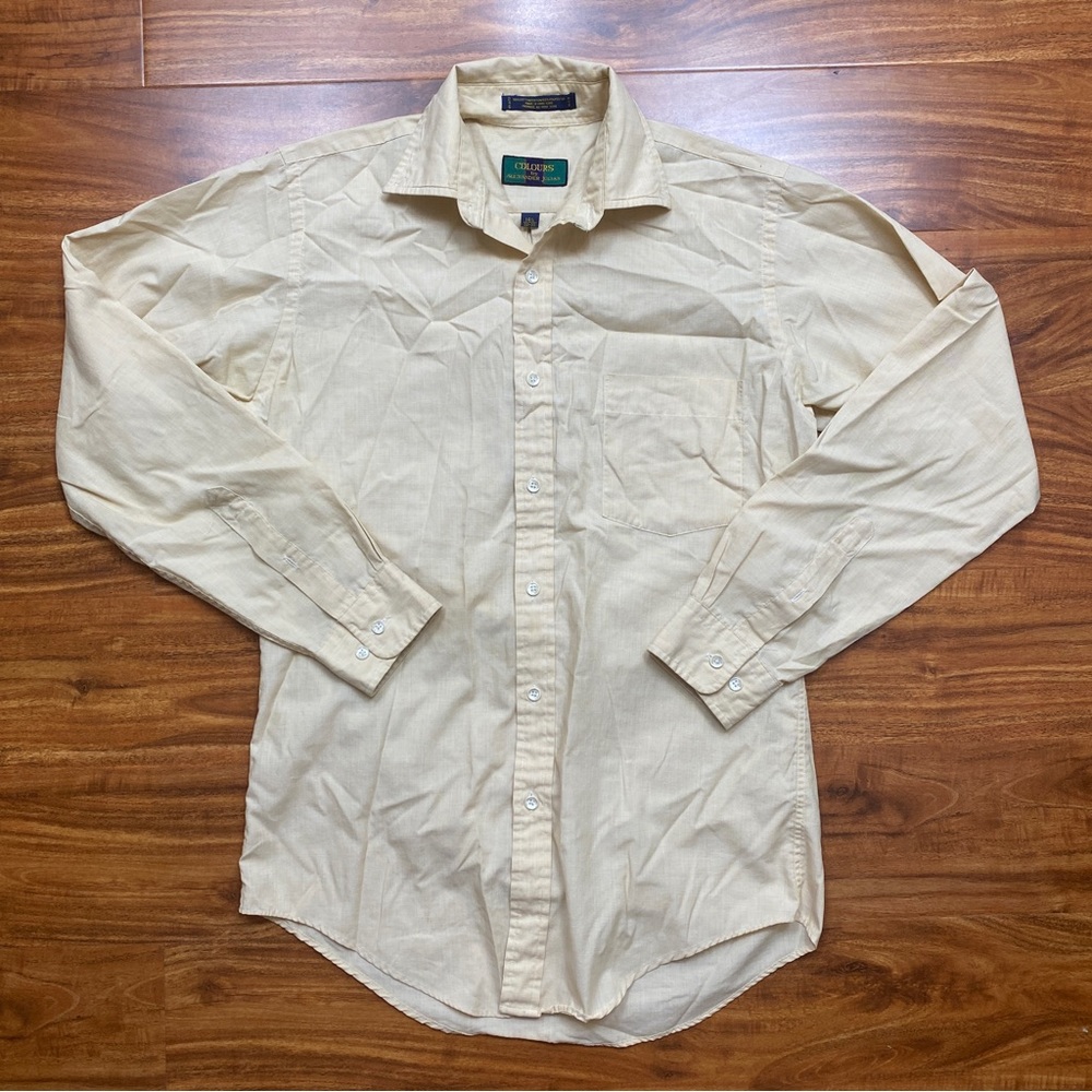 3/$25 Colours by Alexander Julian Tan Lightweight Cotton Button Shirt Size 14.5